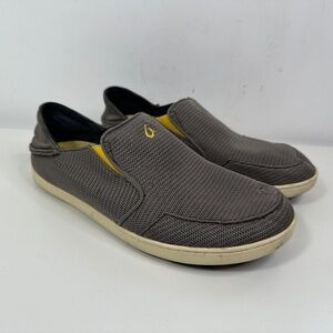 Olukai Nohea Mesh Slip On Loafers Shoes Sz 9.5 Mens Gray Sneakers